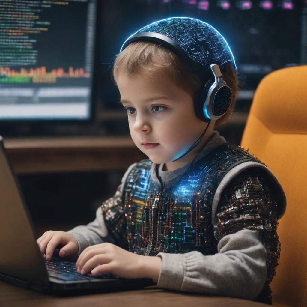 Child learning AI technology